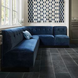 Garbo Upholstered Customizable Banquette &ndash; Grid Tufting