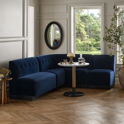 Garbo Upholstered Customizable Banquette &ndash; Grid Tufting