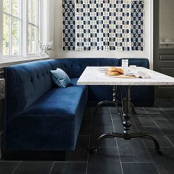 Garbo Upholstered Customizable Banquette &ndash; Grid Tufting