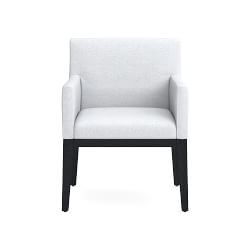 OPEN BOX: Wilson Track Arm Chair, Perennials Performance Basketweave, White, Ebony Leg