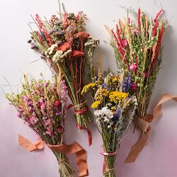 Dried Mixed Floral Coral Bouquet