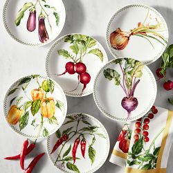 Garden Vegetable Salad Plates, Set of 6