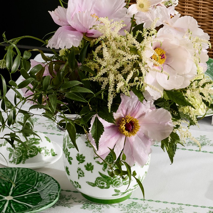 Green Ginger Jar, Rose Porcelain Decor | Williams Sonoma