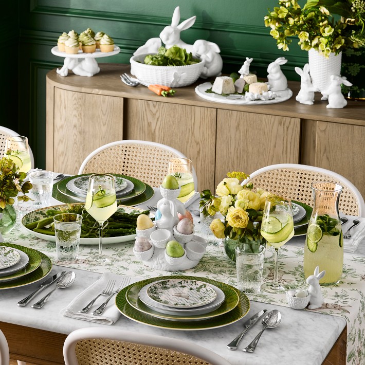 Garden Lattice Bunny Appetizer Plates Set | Williams Sonoma