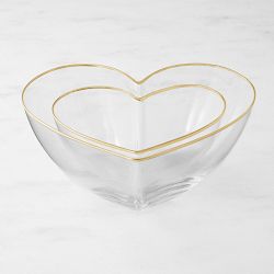 Heart 2-Piece Glass Serving Bowl Set