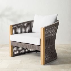 Pasadena Outdoor Teak and Brown Rope Club Chair
