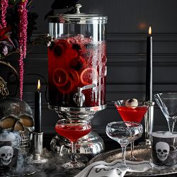 Etched Skull Double Old-Fashioned Glasses