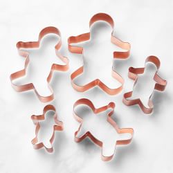 Williams Sonoma Copper Gingerbread Man Cookie Cutters on Ring, Set of 5