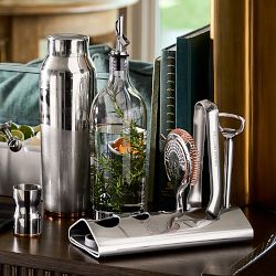 Williams Sonoma Signature Bar Tools with Stand &amp; Cocktail Shaker, Set of 8