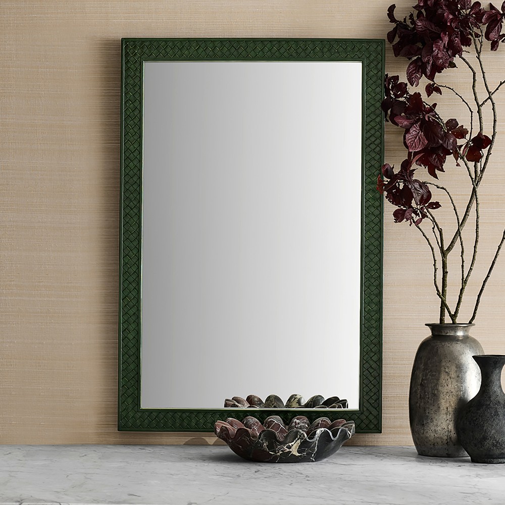 Woven Leather Mirror by Williams Sonoma Home