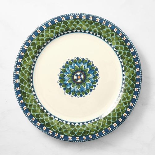 Sicily Ceramic Dinner Plates, Set of 4, Green