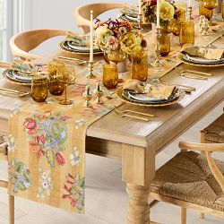 Harvest Floral Stripe Runner, 16"x108", Stripe Gold