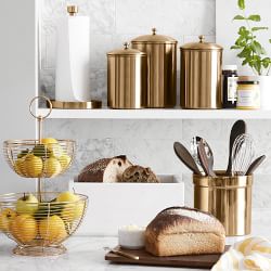 Gold Partitioned Utensil Holder