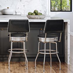 Upholstered Cushion-Back Diner Stool