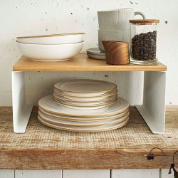 Yamazaki Home Tosca Wood Top Stackable Kitchen Rack