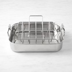 Hestan Provisions Polished Stainless-Steel Classic Roaster with Rack, Small