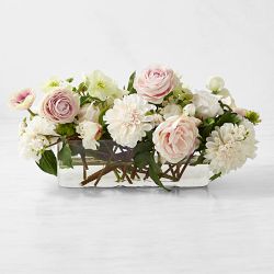 Famille Rose Floral Arrangement, Table Runner Vase