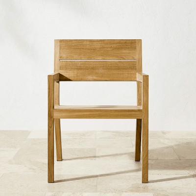 Dining Armchair with Sunbrella Performance Canvas, White Cushion