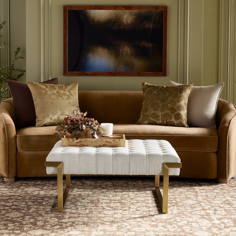 Mixed Material Square Ottoman (40") by Williams Sonoma Home