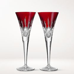 Waterford Lismore Red Champagne Toasting Flutes, Set of 2