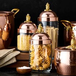 Ruffoni Glass Canisters with Pineapple Knob, Set of 3