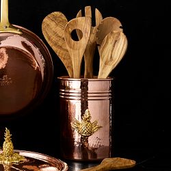 Ruffoni Olivewood Utensils with Utensil Holder, Set of 6