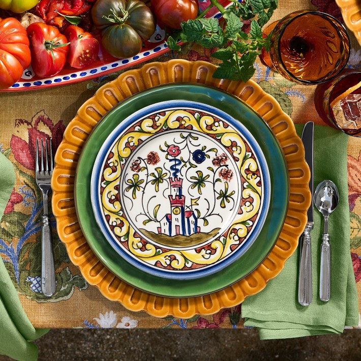 Lot De 4 Assiettes à Dessert Williams-Sonoma – Scène Française, Style Vintage