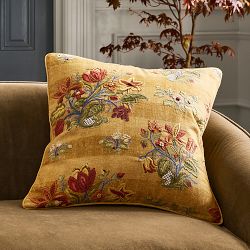 Harvest Floral Stripe Pillow Cover