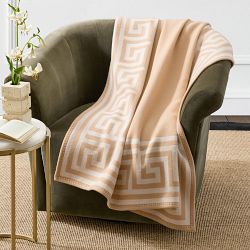 Greek Key Throw, 50" X 70", Sand