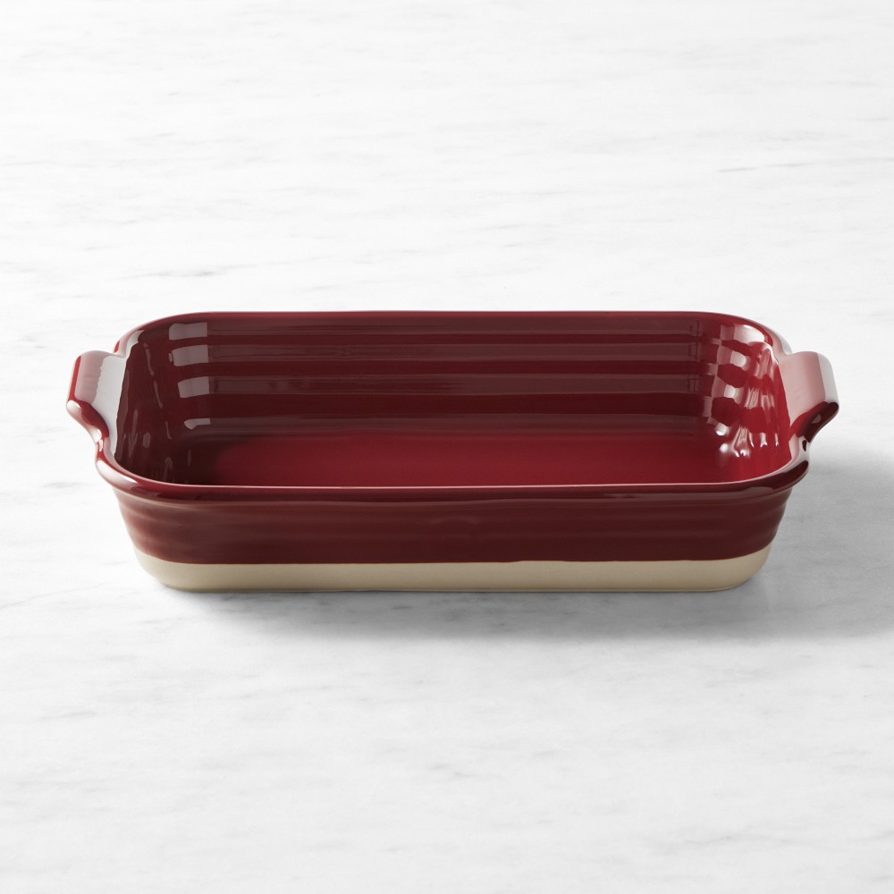 (Color: Cranberry) Ceramic Rectangular Baker