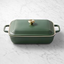 Le Creuset San Francisco Stoneware Rectangular Covered Baker, 4-Qt., Foret