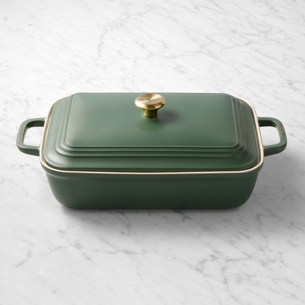Le Creuset San Francisco Stoneware Rectangular Covered Baker, 4-Qt. - 4-Qt., Foret
