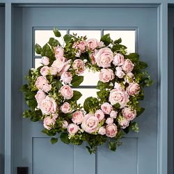 Famille Rose Pink Faux Wreath &amp; Garland
