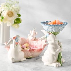 Sculptural Bunny Multicolored Large Serving Bowl