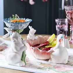 Sculptural Bunny Multicolored Large Serving Bowl