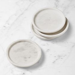 White Marble Coasters, Set of 4
