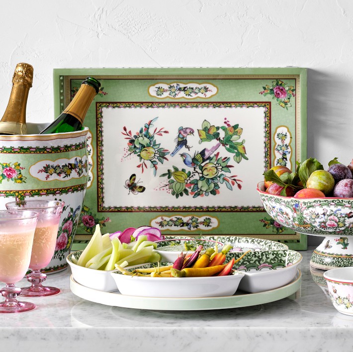Famille Rose Tray: Handcrafted Enamel | Williams Sonoma