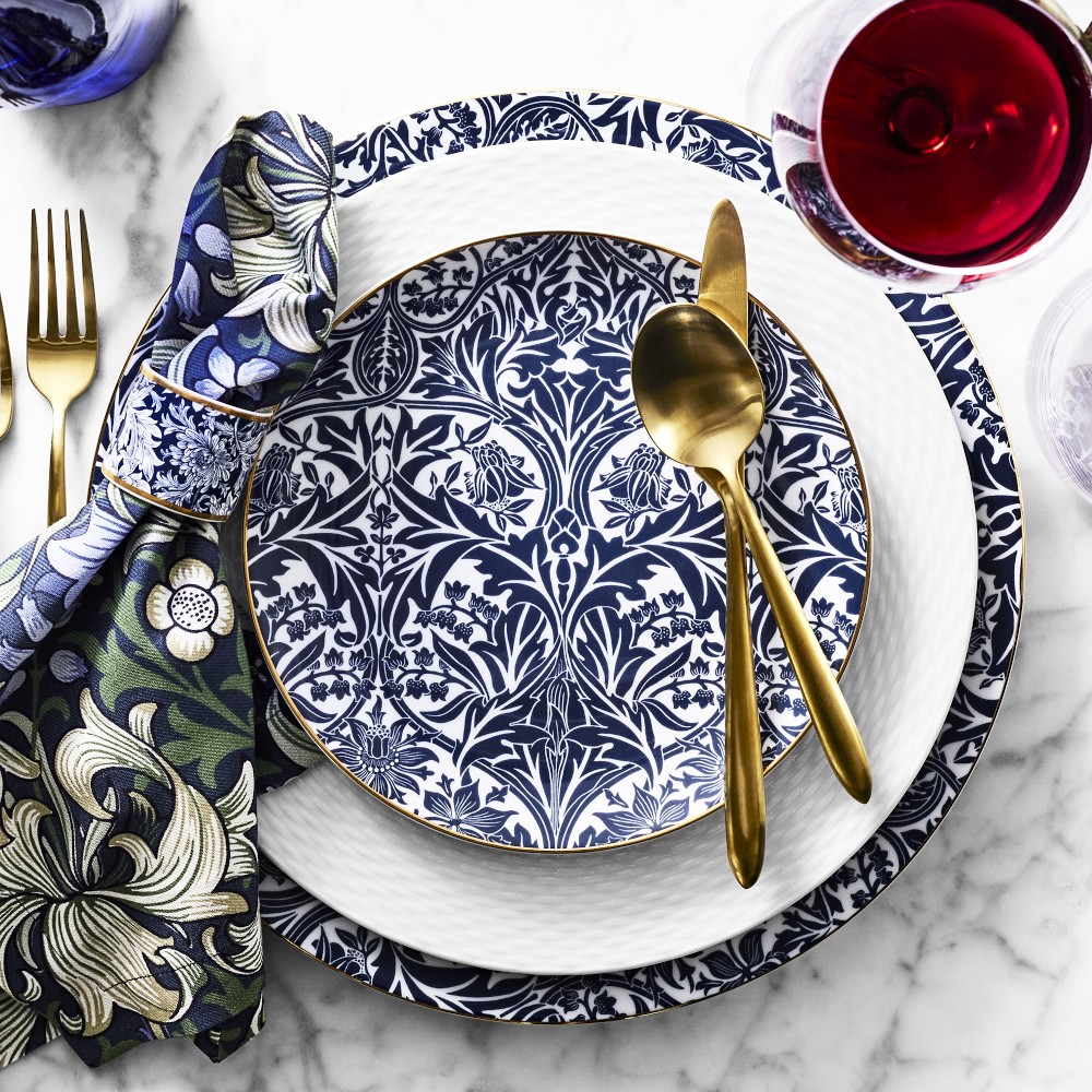 Williams-Sonoma イタリア製 カントリーフェア プレート4枚セット Morris & Co. Bluebell Salad Plates, Set of 4 | Williams Sonoma