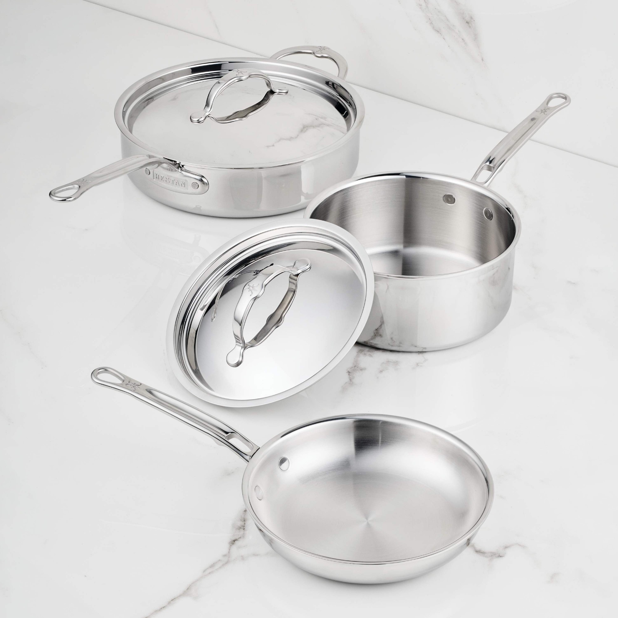 Hestan ProBond Luxe Professional Clad Stainless-Steel 5-Piece Cookware Set Simolary simolary.com