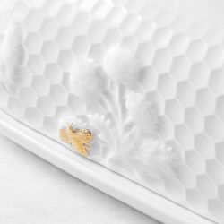 Honeycomb Porcelain Figural Butter Dish