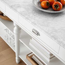 Larkspur Marble-Top Kitchen Island (72")