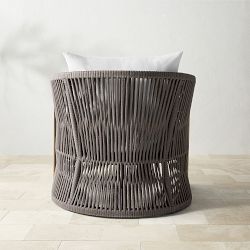 Pasadena Outdoor Teak and Brown Rope Club Chair