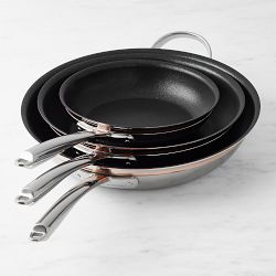 Williams Sonoma Thermo-Clad Copper Pro Nonstick 3-Piece Fry Pan Set