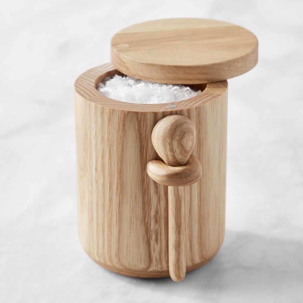 Hold Everything Ashwood Salt Cellar with Spoon - Ashwood
