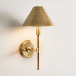 Harvey Cordless Sconce, Single, Antique Brass