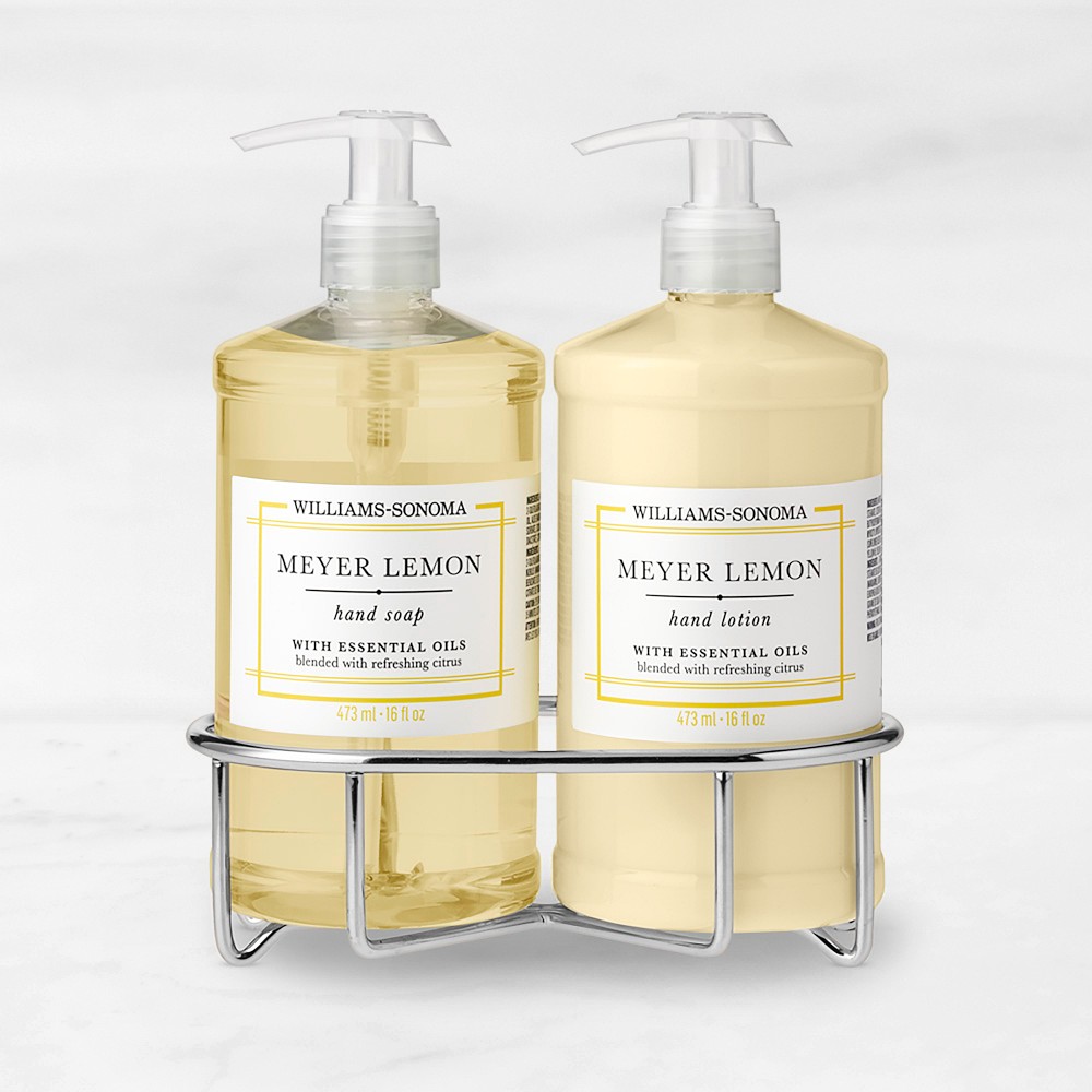 Williams Sonoma Meyer Lemon Hand Soap & Lotion 3-Piece Set - Classic, Stainless-Steel