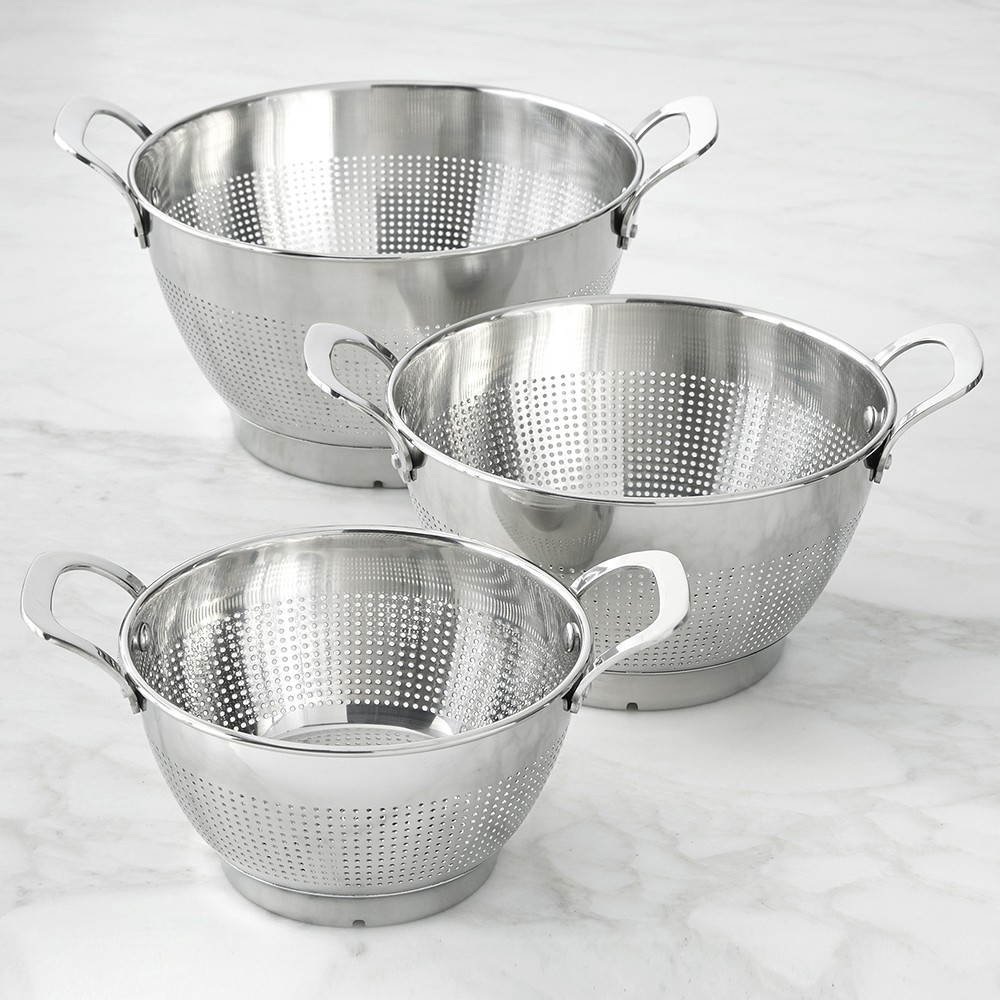 Williams Sonoma Stainless-Steel Colanders - Set of 3