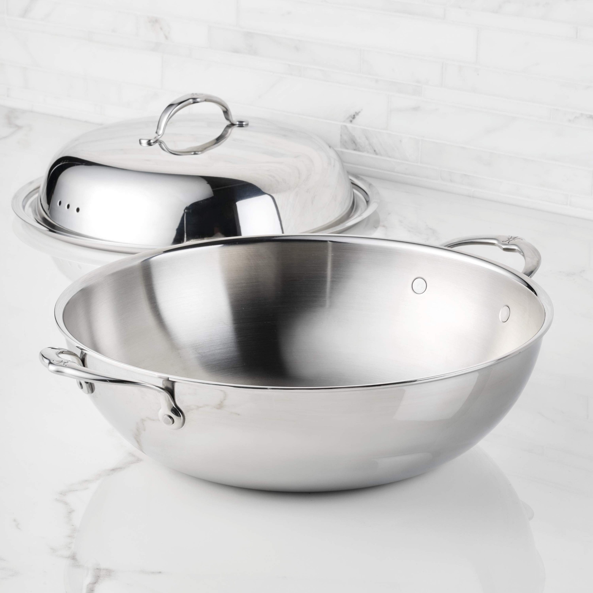 Hestan ProBond Luxe Professional Clad Stainless-Steel Covered Wok, 14″ Simolary simolary.com