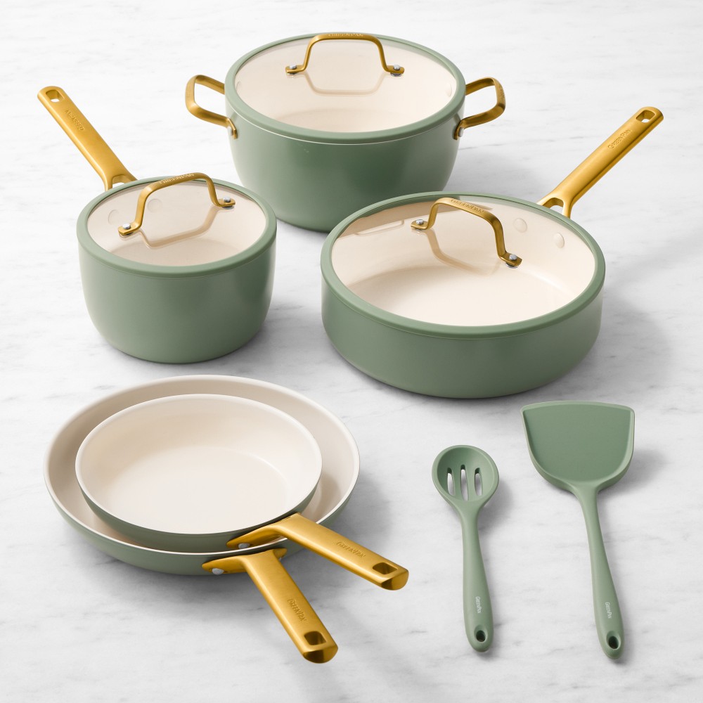 GreenPan™ Reserve Pro Ceramic Nonstick 10-Piece Cookware Set - Moss