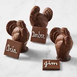 Personalized Chocolate Turkey Placecard Holders, Set of 3